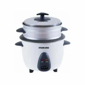 Nikai Rice Cooker 1L Keep Warm Function Teflon Coated Inner Pot 400w NR701A Aluminum Steamer Detachable Power Cord Indicator Lights
