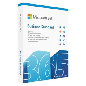 Microsoft 365 Business Standard - Retail Version, All Language Support, 1-Year Subscription, NR KLQ-00216.