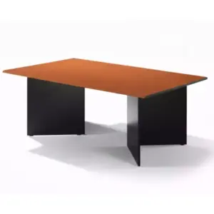 Empress Furniture Office Meeting Table for 6-8 People | Cherry Wood Top with Black Panel Base