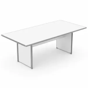 Empress Furniture Meeting Table, White Grey, 200 x 100 cm, Scratch Resistant, 30mm Thick Top with All Round Protection