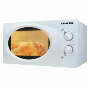 Nikai Microwave 23L Manual 5 Power Levels 800W NMO2309MW 35 Mins Timer Defrost Settings Cooking End Signal Pull Handle Door