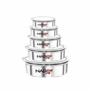 Nadstar8 Aluminum Sufuria 5pcs with Lid 19-20-21-22-23 Cookware Set Tope Cooking Pot with Lid for Commercial Use - Kitchen Heavy Duty