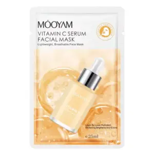 Faith Mooyam Vitamin C Face Masks - Hydrating and Brightening Facial Masks, Bulk Pack for All Skin Types, Nourishing Sheet Masks for Firming and Beauty.