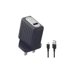 Oraimo Compact 2.1A Fast Charger with Micro USB and Type-C Cable, Scratch Resistance, Isolation of Charging Dangers, Smart and Safe, Real-time Breathing Light Monitoring, Smart Current Distribution, Efficient & Stable OCW-U68S+L53