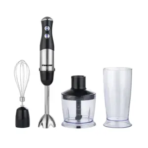 Nikai Hand Blender 600Ml With Chopper Stainless Steel Housing 500W NH919CW Detachable Stainless Steel Blender Shaft With Whisk 2 Speeds