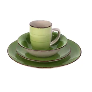 Nadstar1 Dinner Set 16pcs Porcelain Mug 4pcs , Plate 4pcs , Bowl 4pcs , Soup Plate 4pcs 2023023