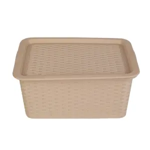 Nadstar1 Storage Basket Plastic with Lid Shopping Basket Organizer 28x18 CM Picnic Basket 2372