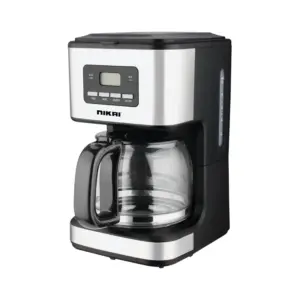 Nikai Coffee Maker 1.5l Glass Jug with Lcd Display 900w NCM2120DSX Vertically Removable Funnel 30 Seconds Anti Drip Function With Boil Dry Protection