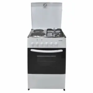 Nikai Oven Cooking Range 2 Burner and 2 Hotplate 50x50cm TFG14N22 Double Layer Glass Metalic Lid Hot Plate And Gas Burner Combination