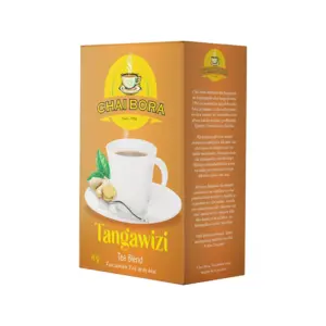 Chai Bora Tea Nguvu Blend Tangawizi 40g, Tagged & Enveloped Tea Bags (Pack of 60pcs) (EX-E)