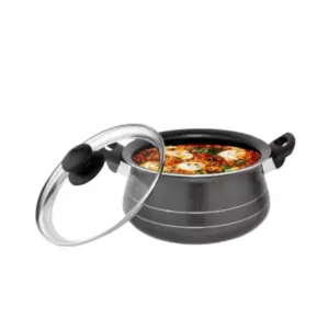Orange Cookware Orange No11 Non-Stick Handi 1.5L 160mm with Glass Lid, Sturdy Handles ONSC040