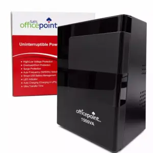 Office Point Officepoint Led Black & White Screen, with Electronic Overload Protection with UK Plug 1500VA 1PH SVC-1500VA