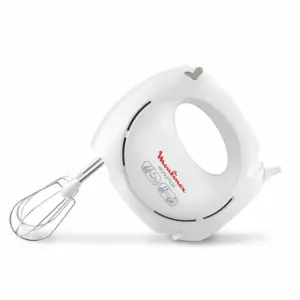 Moulinex Easymax Hand Mixer 200W 5 Speeds 2 Attachments White HM250127