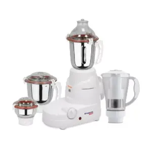 Orange Cookware Orange Mixer Grinder 750W with 3pcs Stainless Steel Jars, 1 Polycarbonate Juice Jar ELEGANT