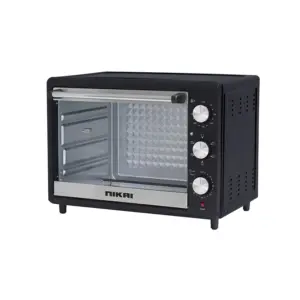 Nikai Oven Electric 40l with Rosting Function 3 Knobs Control 1500w NT40RZ 60 Mins Timer Stainless Steel Heating Elements Inner Light Single Glass Panel