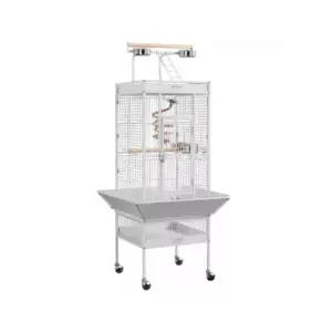Generic Parrot Cage Portable 65x65x155cm White YA818-1