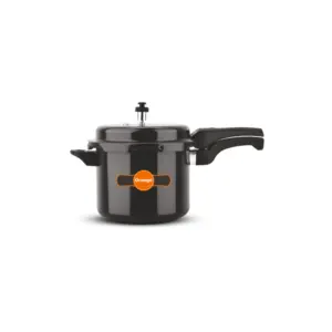 Orange Cookware Orange Black Magic Megna Pressure Cooker 5L with Outer Lid, Hard Anodized OAPC171