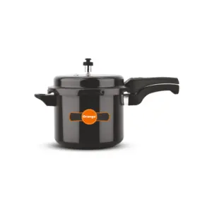 Orange Cookware Orange Black Magic Megna Pressure Cooker 7.5L with Outer Lid, Hard Anodized OAPC172
