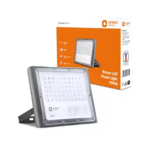 Orient Electric Orient Razor Plus LED Flood Light 100W with IP-65 Weather Resistant, High Voltage Protection, Cool White 6500K