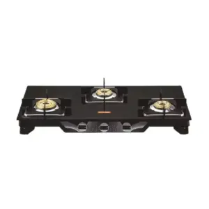 Orange Cookware Orange Gas Stove Fabia 301 Jumbo with 3 Burner, Toughened Glass Top OLPG253