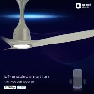 Orient Electric Orient Aerosense IoT Underlight BLDC Ceiling Fan 48"/1200mm with Remote Control, Reverse Rotation Mode, Dune Gold