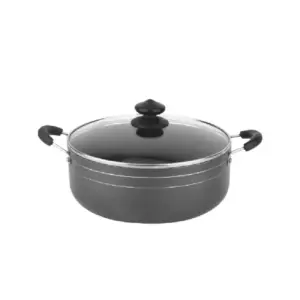 Orange Cookware Orange Cook & Serve Non-Stick Casserole 28cm 5.6L with Glass Lid ONSC038