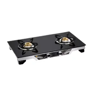 Orange Cookware Orange Gas Stove Flora 201 with 2 Burner, Toughened Glass Top OLPG249