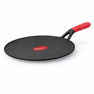 Pigeon Tawa 28cm Imperi Cast Iron Non Stick 280, Free Silicone Grip, Pre-Seasoned,100% Toxin-Free Tava, Naturally Nonstick