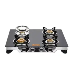 Orange Cookware Orange Gas Stove Flora 401 with 4 Burner, Toughened Glass Top OLPG251