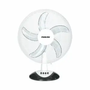 Nikai Table Fan 16" 41W High Performance Copper Motor Wide Angle Horizontal Oscillation 5 Leaf “AS” Transparent Blades NTF1638T1