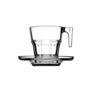 Pasabahce Casablanka Cup Saucer 70ml 6pcs Fully Tempered and Dishwasher Safe 95753