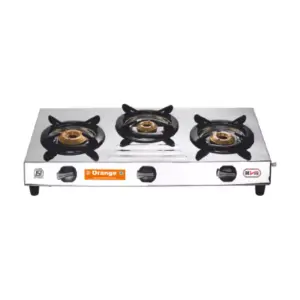 Orange Cookware Orange Gas Stove Spectra 301 Jumbo with 3 Burner, Stainless Steel Body OLPG222