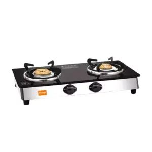 Orange Cookware Orange Gas Stove Neo 201 with 2 Burner, Toughened Glass Top OLPG230