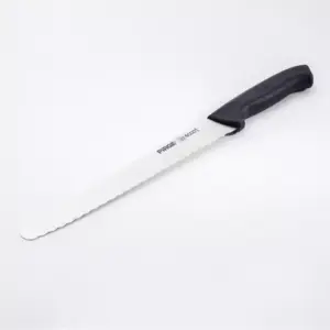 Pirge Ecco Bread Knife Wide Pro 22.5cm, Stainless Steel Toothed Blade Black PRG-38009