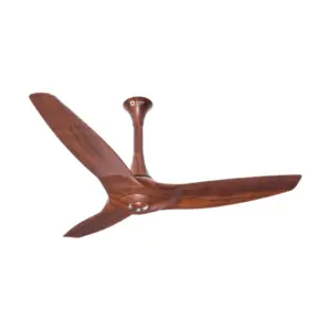 Orient Electric Orient Ceiling Fan 48"/1200mm 62W with 3 Blades & Remote, Silent Wooden Finish Aeroquite