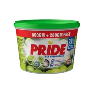 Pride Dishwashing Paste Lime Fresh 800g + 25% free (Pack of 12)