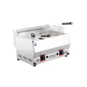 Remta LPG Gas Fryer Double Tub 8+8L with Thermostat Heat Safety, Removable Oil Tank & Basket, SS Body RL97