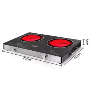 RAF Infrared Cooker Double 3500W + 3500W Touch Control Cooking Stove Heating Radiant, Large Firepower, Pattern Cooking, Simple Operation R.8088