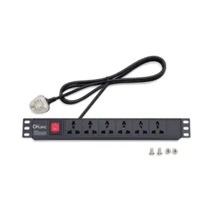 Office Point Officepoint PDU Socket 6 Way, Universal Sockets, UK Plug With Cable PDU-6K