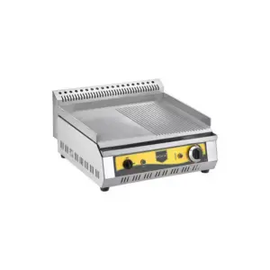 Remta Semi-Corrugated Electric Grid 50cm 2000W, 1/2  Smooth & Ribbed, Stainless Steel Surface R83A