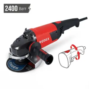 Rodex Electric Angle Grinder 230mm 2400W 6500RPM Anti-Vibration  RDX1290