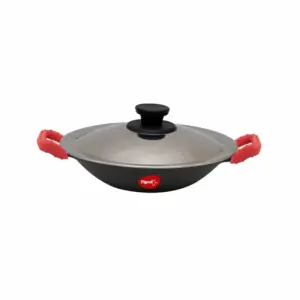 Pigeon Wok Karai 22CM Imperi Cast Iron Non Stick, Free Silicone Grip, Pre-Seasoned,100% Toxin-Free Tava 19003987