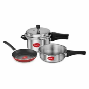Pigeon Super Combi Pack Pressure Cooker 5L Frypan 24cm & Junior Pressure Pan 3.5L 12341