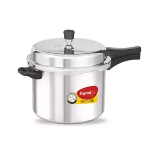 Pigeon Pressure Cooker 7.5l Deluxe Outer Lid Aluminium Sap 104 - Ergonomic Sturdy Handle Thermal Efficiency Special Alloy Safety Plug