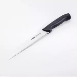 Pirge Ecco Bread Knife Wide Pro 17.5cm, Stainless Steel Toothed Blade Black PRG-38024