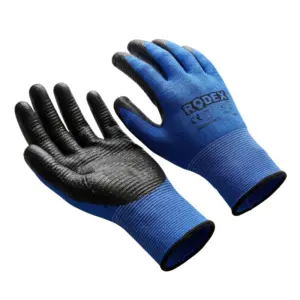 Rodex Black Nitrile Coated Glove 10" Blue U3 Liner RHT1801120010