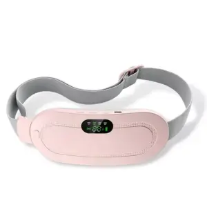 Faith Portable Cordless Heating Pad for Menstrual Cramps Relief, for Stomach, 3-Speed Temperature Adjustment and 4-Speed Massage Modes, Back and Belly Heating Pad for Women Pink Color