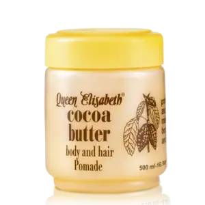 Queen Elisabeth Cocoa Butter Pomade - 500ml for Maintaining Essential Moisture, Made with Pure Cocoa Butter, Perfect for Hydrating Dry Skin (Pack Of 4Pcs)