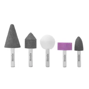 Ronix 5-Piece Mounted Stone Set, 6mm Shank, Aluminum Oxide Grinding Bits RH-9938