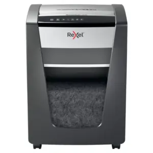 Rexel Shredder Momentum X420 Cross Cut 30L Bin which holds 275 A4 Sheets, 20 Sheets (80gsm) in to P-4 (4x40mm)